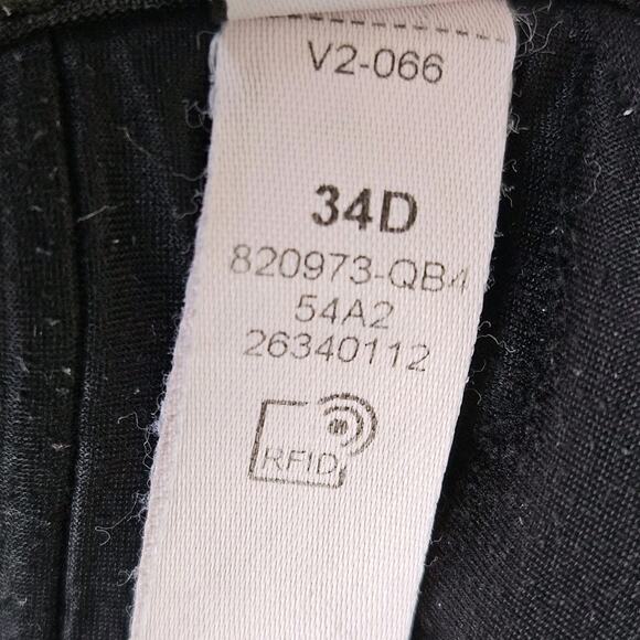 Victoria's Secret Semi Demi Bra 34D Black Satin Multi Way Straps Uplift Wireless - Picture 16 of 16